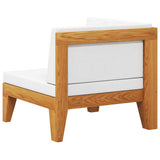 Sectional Corner Sofa & Cream White Cushions Solid Acacia Wood - 45-Degree Angle