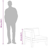 Sectional Corner Sofa & Cream White Cushions Solid Acacia Wood - Low Angle