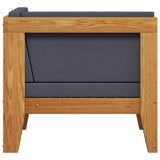 Sectional Corner Sofa and Dark Grey Cushions Solid Acacia Wood