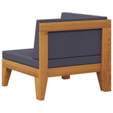 Sectional Corner Sofa and Dark Grey Cushions Solid Acacia Wood