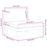 Sectional Middle Sofa with Dark Grey Cushions Solid Acacia Wood - Close-Up Angle