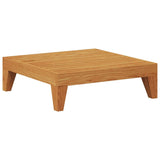 Sectional Footrest with Cream White Cushion Solid Acacia Wood - Rear View