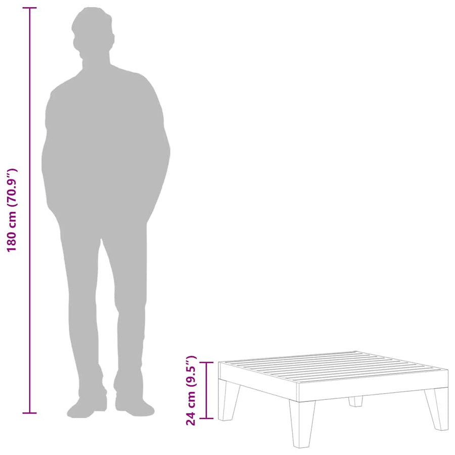 Garden Table 68.5x68.5x24 cm Solid Acacia Wood