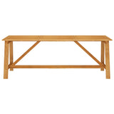 Garden Dining Table 206x100x74 cm Solid Acacia Wood - Front View