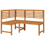 Garden Corner Bench 140 cm Solid Acacia Wood - Front View