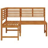 Garden Corner Bench 140 cm Solid Acacia Wood - Top-Down View