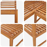 Garden Corner Bench 140 cm Solid Acacia Wood - Close-Up Angle