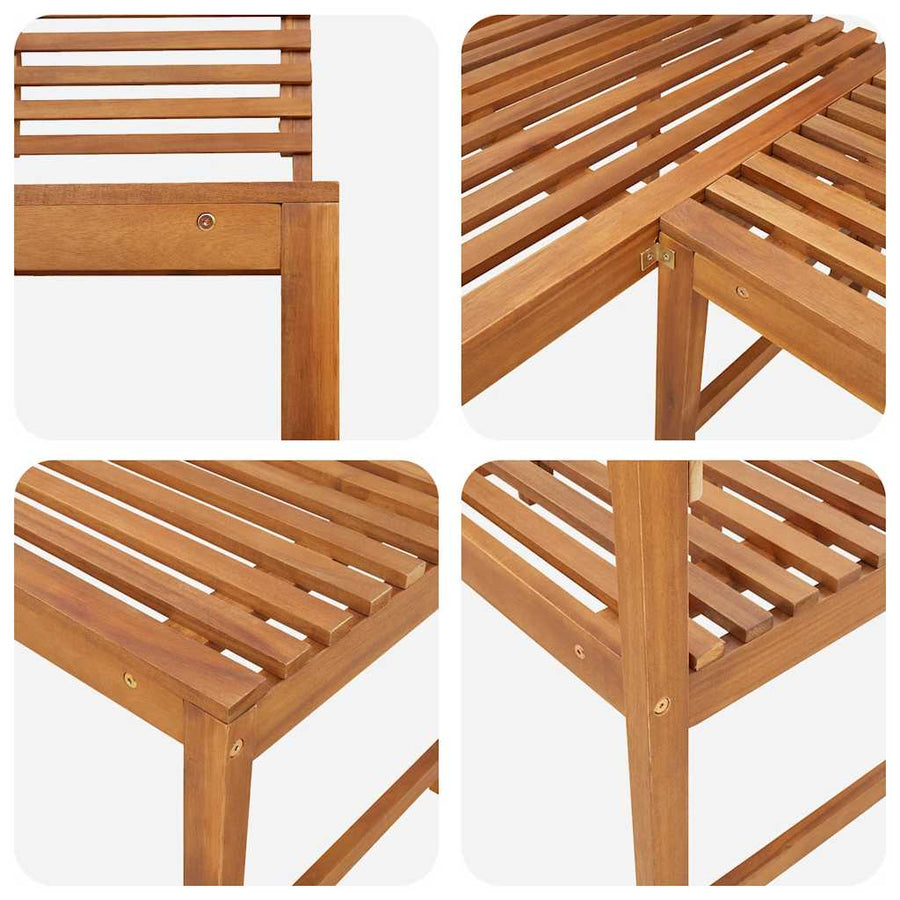 Garden Corner Bench 140 cm Solid Acacia Wood