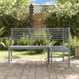 Garden Corner Bench Grey 140 cm Solid Acacia Wood - Side View