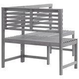 Garden Corner Bench Grey 140 cm Solid Acacia Wood - Rear View