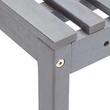 Garden Corner Bench Grey 140 cm Solid Acacia Wood - Close-Up Angle