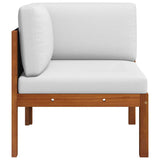 Garden Corner Sofas 2 pcs with Cushions Wood Acacia&Rope - Close-Up Angle