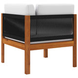 Garden Corner Sofas 2 pcs with Cushions Wood Acacia&Rope - Low Angle