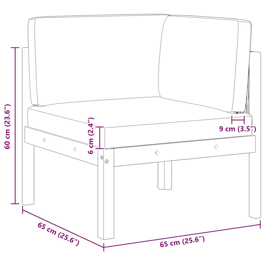 Garden Corner Sofas 2 pcs with Cushions Wood Acacia&Rope
