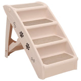 Folding Dog Stairs Cream 62x40x49.5 cm - Front View