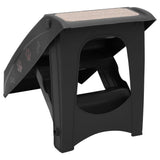 Folding Dog Stairs Black 62x40x49.5 cm - 45-Degree Angle