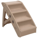 Folding Dog Stairs Brown 62x40x49.5 cm - Front View