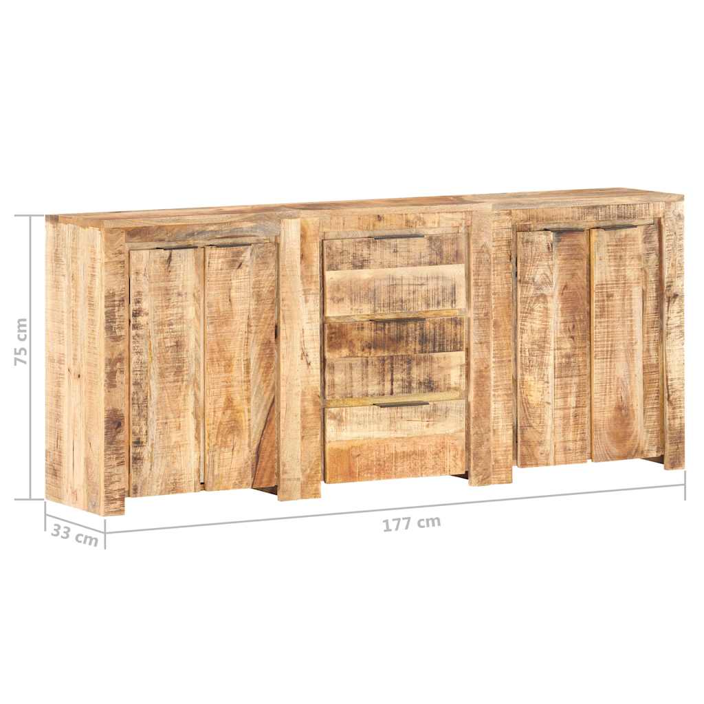 Sideboard with 3 Drawers and 4 Doors Solid Mango Wood