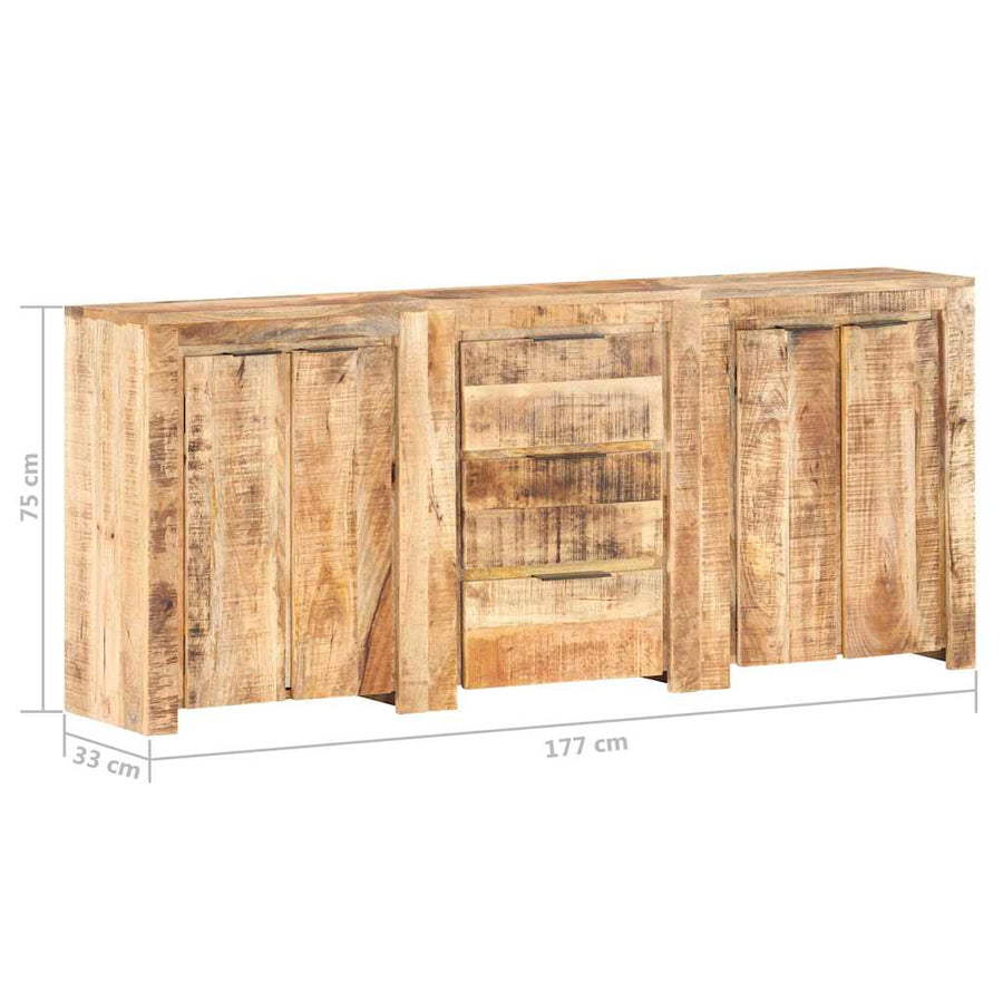 Sideboard with 3 Drawers and 4 Doors Solid Mango Wood