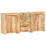 Sideboard with 3 Drawers and 4 Doors Solid Mango Wood - Low Angle