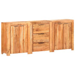 Sideboard with 3 Drawers and 4 Doors Solid Acacia Wood