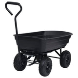 Garden Tipping Hand Cart 300 kg 75L Black - Front View