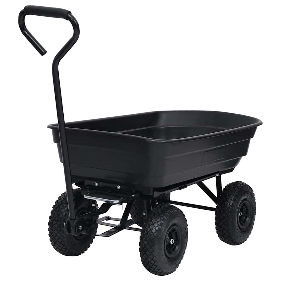 Garden Tipping Hand Cart 300 kg 75L Black