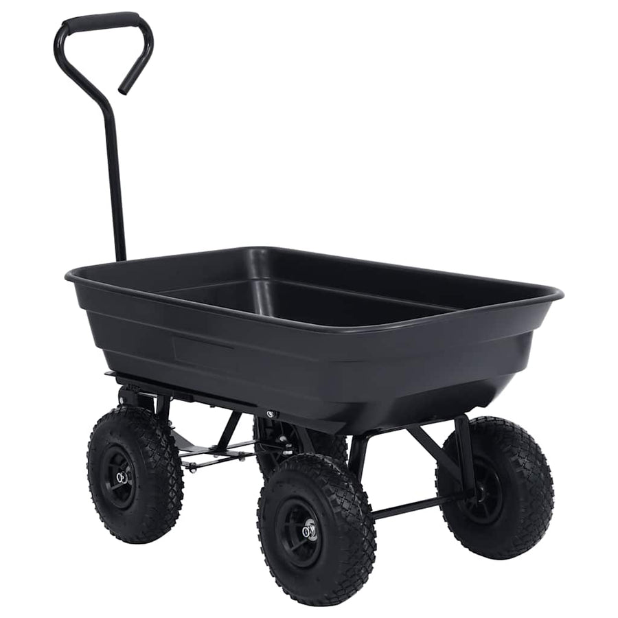 Garden Tipping Hand Cart 300 kg 75L Black