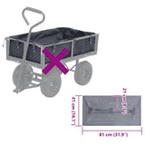Garden Cart Liner Dark Grey 81x41x21 cm Fabric