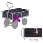 Garden Cart Liner Black 81x41x40 cm Fabric