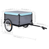 Bike Trailer Black and Blue 65 kg - Low Angle