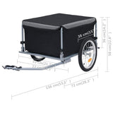Bike Trailer Black and Grey 65 kg - Rear View