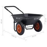 Wheelbarrow Black and Orange 78 L 100 kg - Low Angle