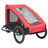 Pet Bike Trailer Red and Black - 45-Degree Angle