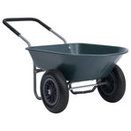 Wheelbarrow Green And Grey 140x63x65 Cm 78 L 100 Kg