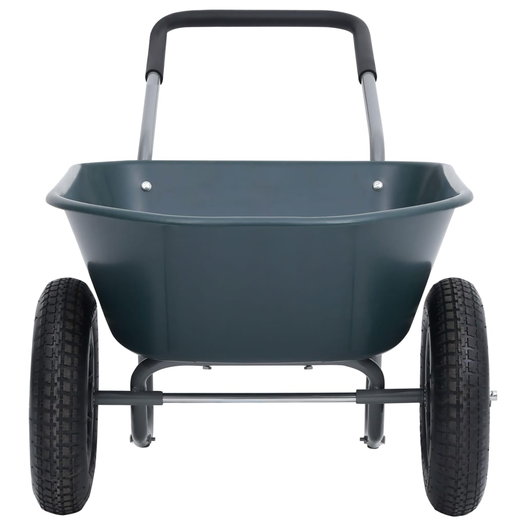Wheelbarrow Green And Grey 140x63x65 Cm 78 L 100 Kg