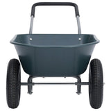 Wheelbarrow Green And Grey 140x63x65 Cm 78 L 100 Kg