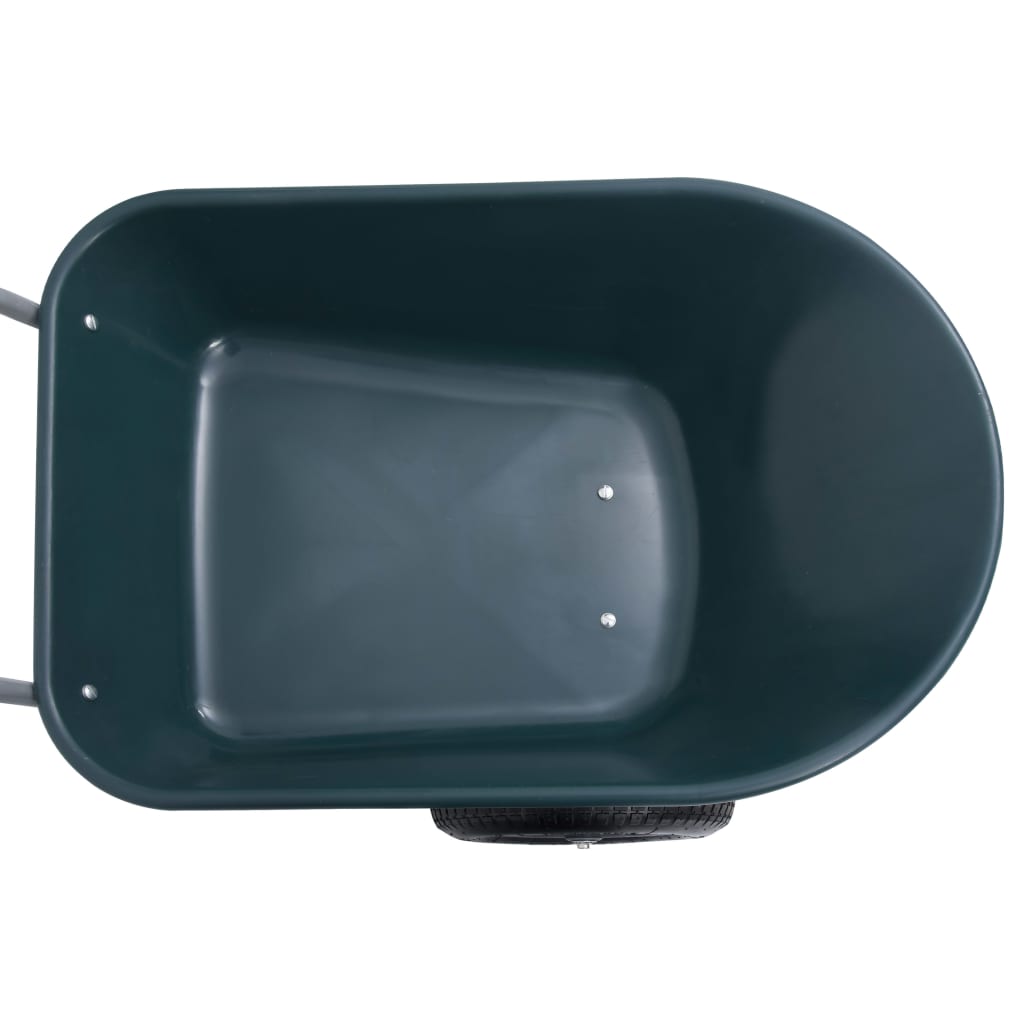 Wheelbarrow Green And Grey 140x63x65 Cm 78 L 100 Kg