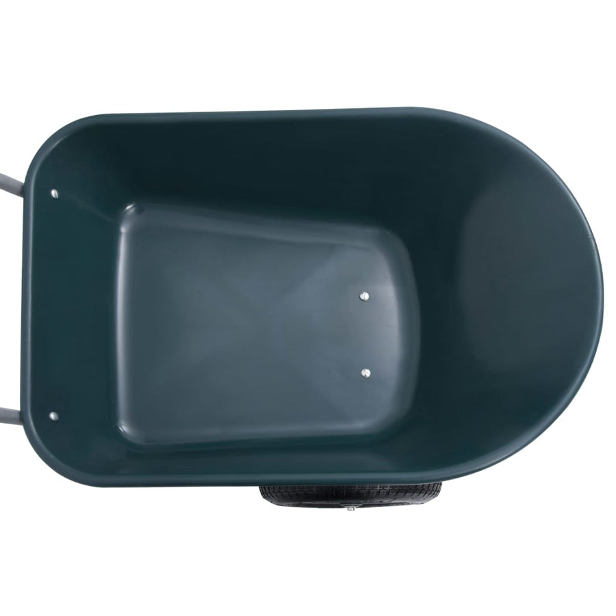 Wheelbarrow Green And Grey 140x63x65 Cm 78 L 100 Kg