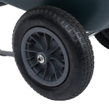 Wheelbarrow Green And Grey 140x63x65 Cm 78 L 100 Kg