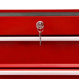 Tool Trolley with 10 Drawers Steel Red - Rear View