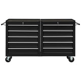 Tool Trolley with 10 Drawers Steel Black - Side View