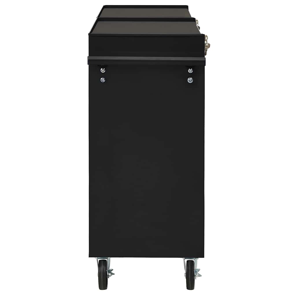 Tool Trolley with 10 Drawers Steel Black