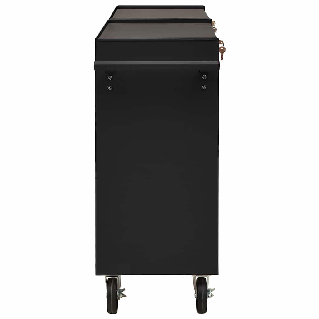 Tool Trolley with 14 Drawers Steel Black