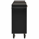 Tool Trolley with 14 Drawers Steel Black - Top-Down View
