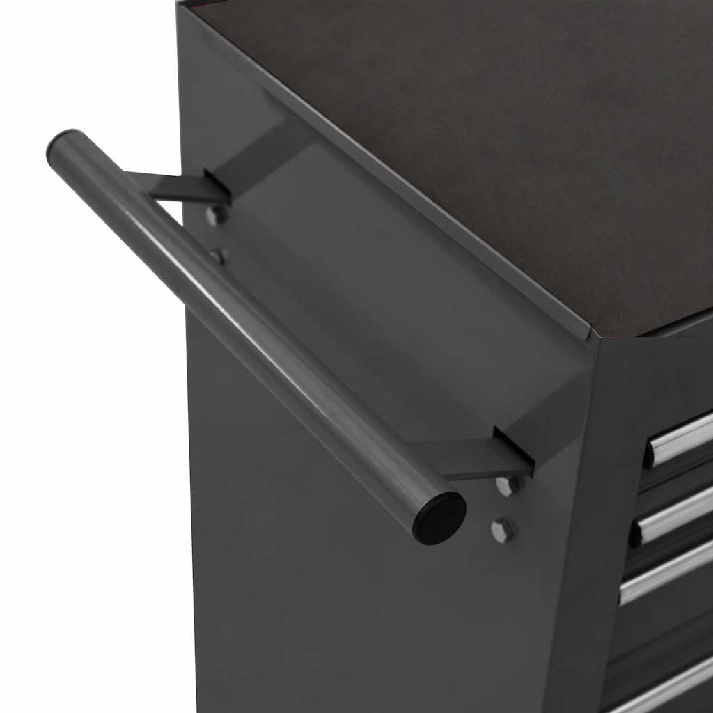 Tool Trolley with 14 Drawers Steel Black