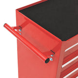 Tool Trolley with 15 Drawers Steel Red