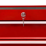 Tool Trolley with 15 Drawers Steel Red - Rear View