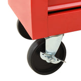 Tool Trolley with 15 Drawers Steel Red - Low Angle