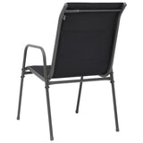 Stackable Garden Chairs 4 pcs Steel and Textilene Black